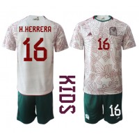 Dres Mexiko Hector Herrera #16 Preč pre deti MS 2022 Krátky Rukáv (+ trenírky)